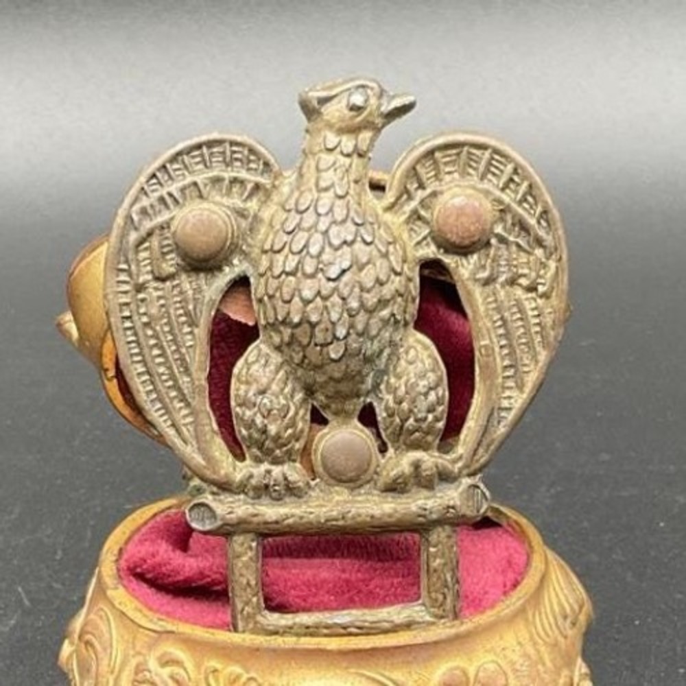 Antique Brass Eagle Buckle‎ Cast Metal Etched Detail Patriotic Americana 3 In
